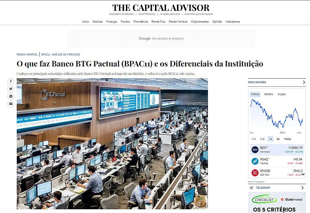 O que faz Banco BTG Pactual (BPAC11) e os Diferenciais da Instituio